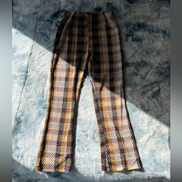 Free People Pants - Free People pull on, stretchy plaid ‘60s style pants, size 2